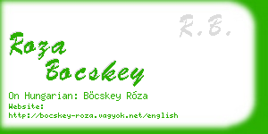 roza bocskey business card